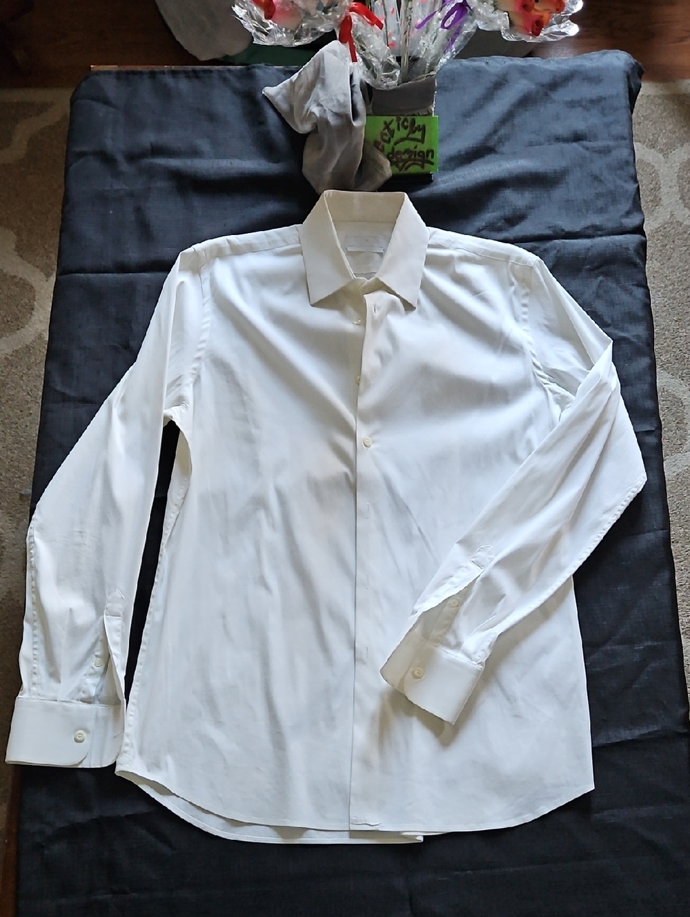 Prada White Men's Long-Sleeve Dress Shirt